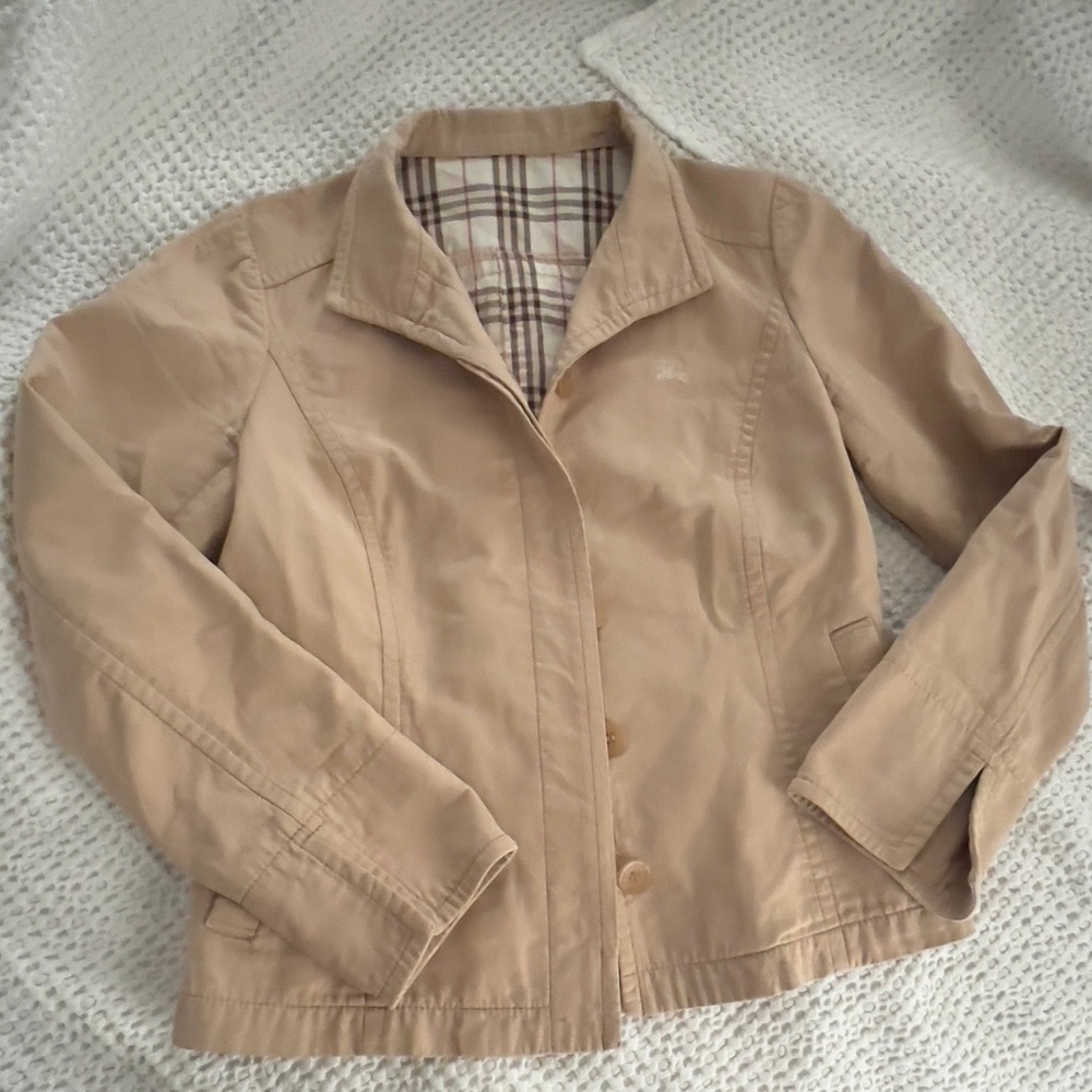 Burberry Beige Trench Jacket with Signature Check Lining